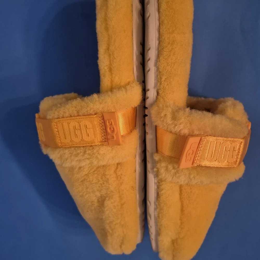 UGG Yellow Fuzzy Slippers